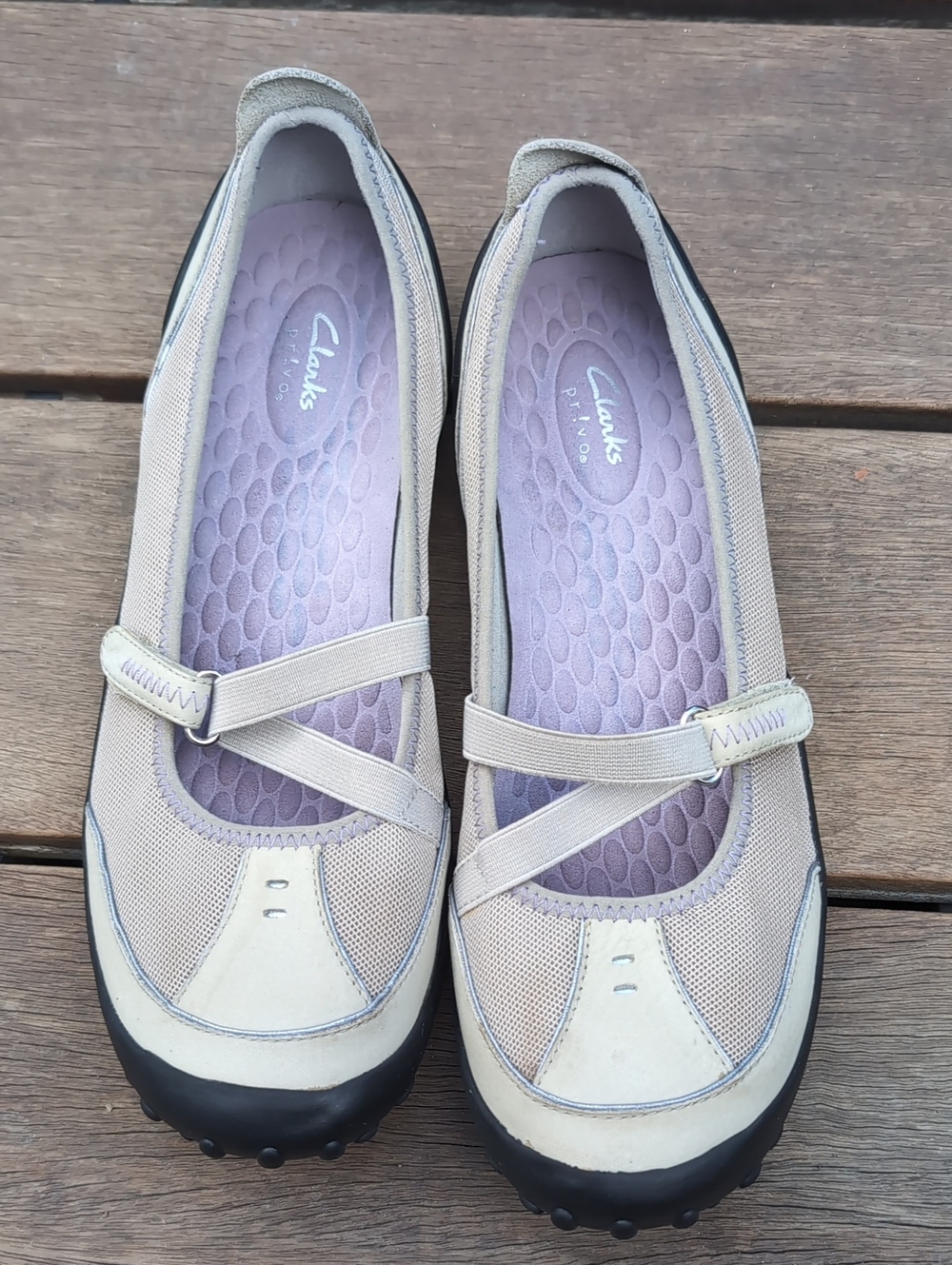 Clarks Privo Women’s Beige Mary Jane Comfort Shoes